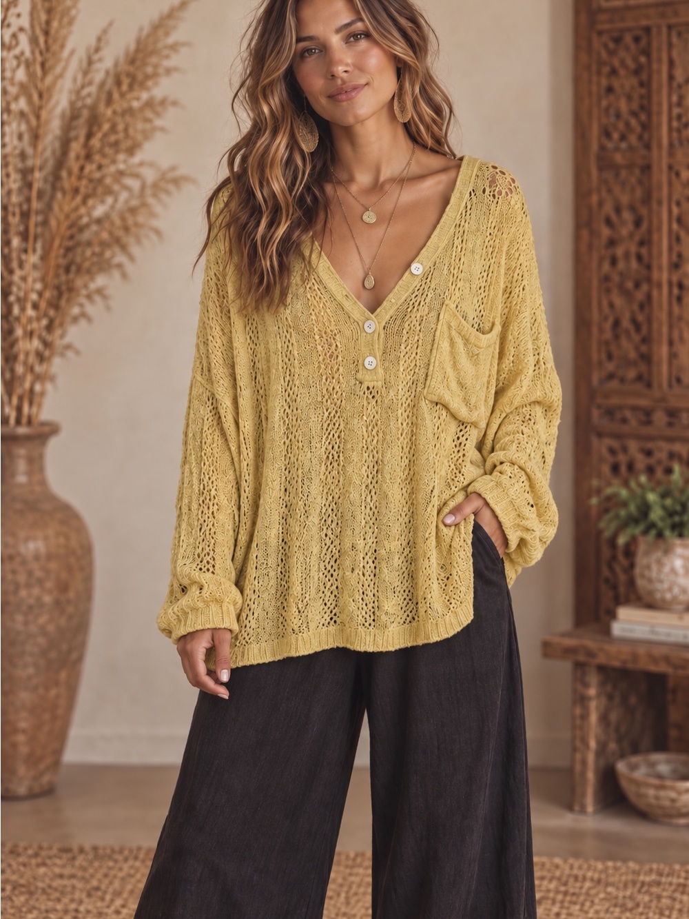 POL Open-Knit Slouchy Sweater (090790) βοΈ
